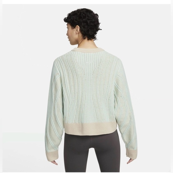 Nike Yoga Luxe Wool blend cover up knit crew neck sweater sz Small‎ - Picture 6 of 16